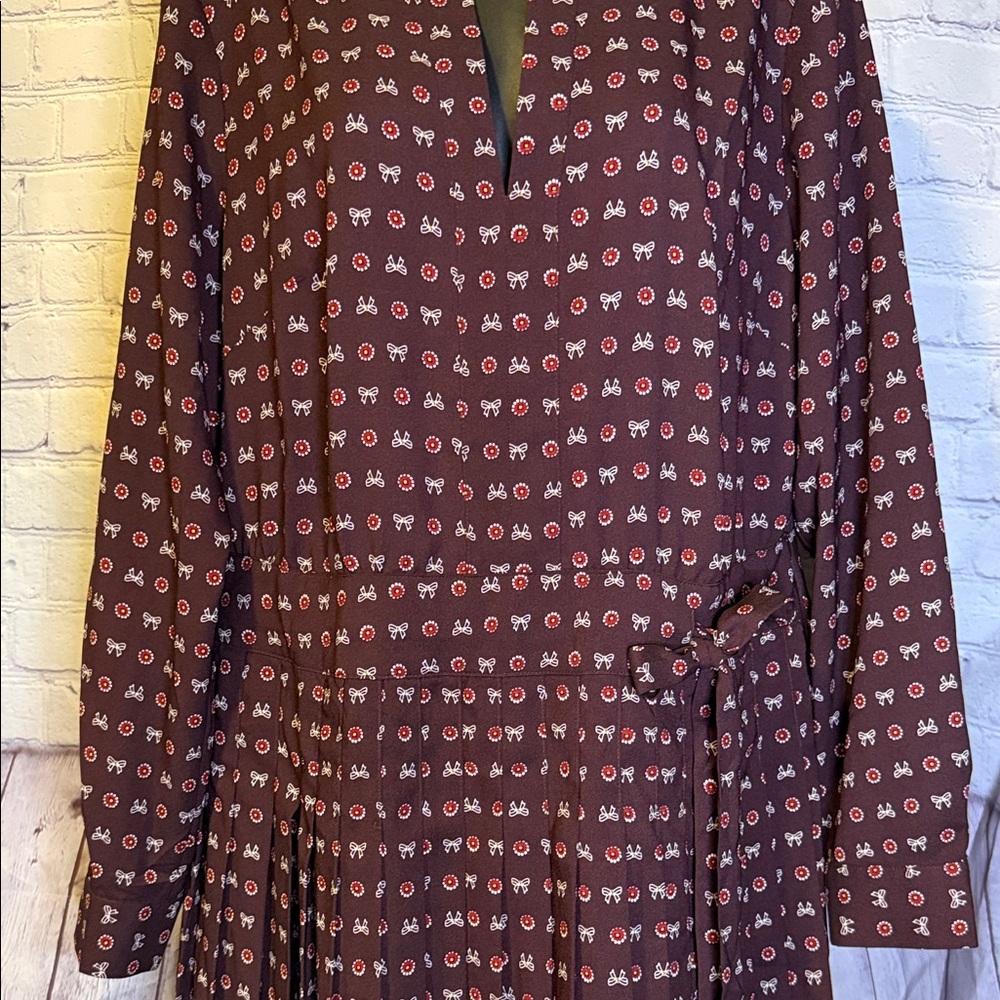 LOFT Elegant Maroon Patterned Dress - Picture 5 of 14
